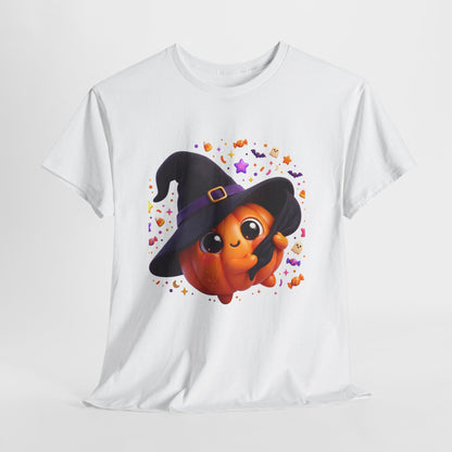Pumpkin Witch T-Shirt — Cute Halloween Jack-o'-Lantern with Witch Hat