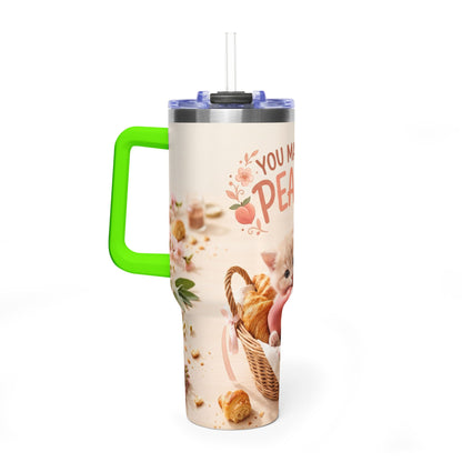 You Make Life Peachy Cat 40oz Travel Tumbler