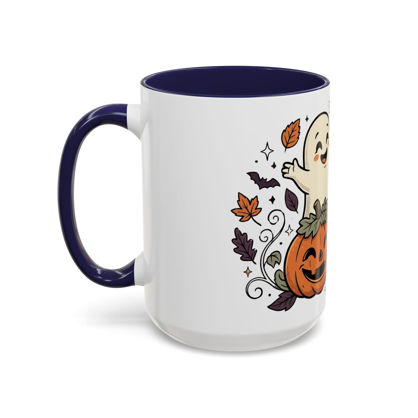 Halloween Ghosts & Pumpkins Coffee Mug — Cute Spooky Accent Mug (11/15oz)