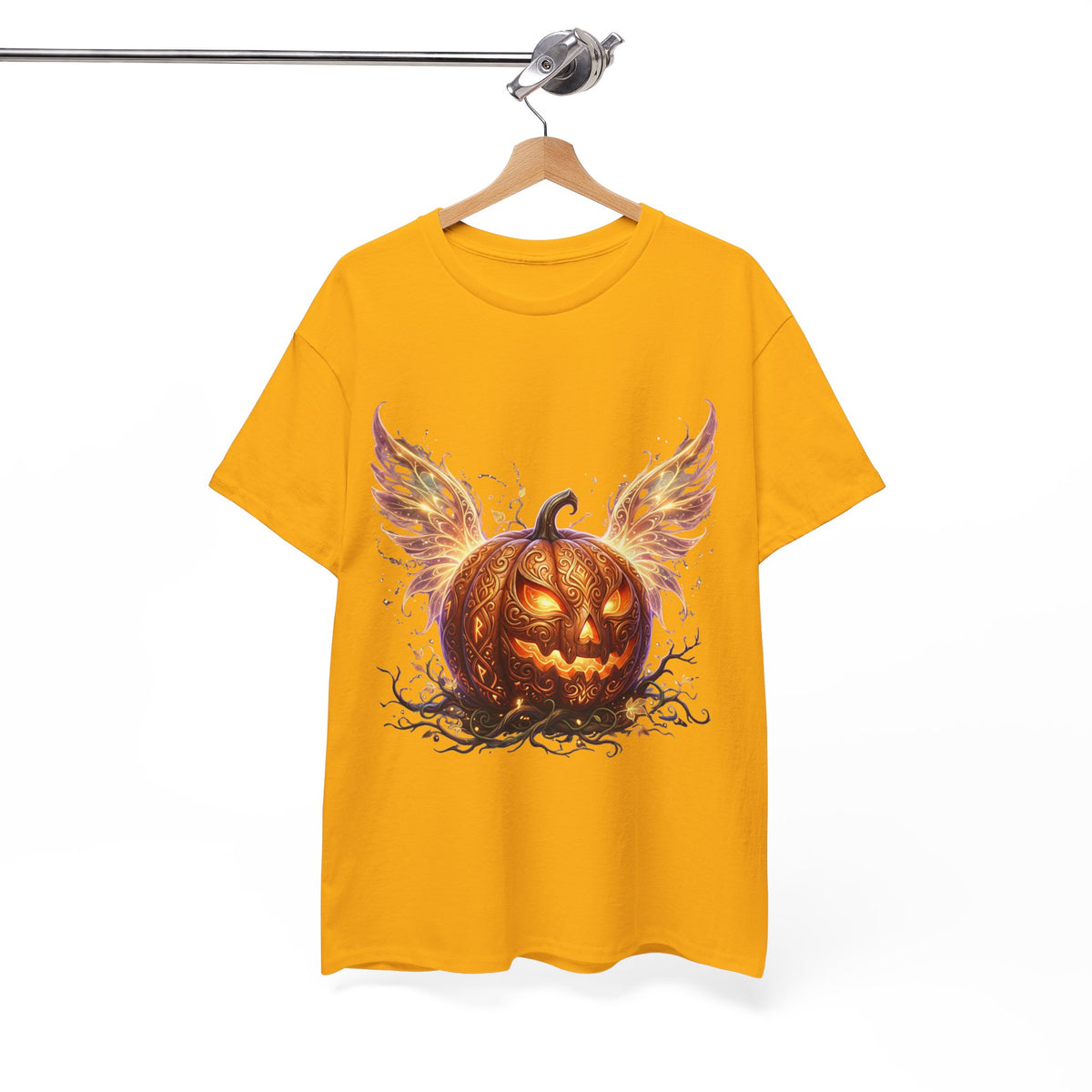 Halloween Pumpkin Tee — Winged Jack-O'-Lantern Graphic Shirt