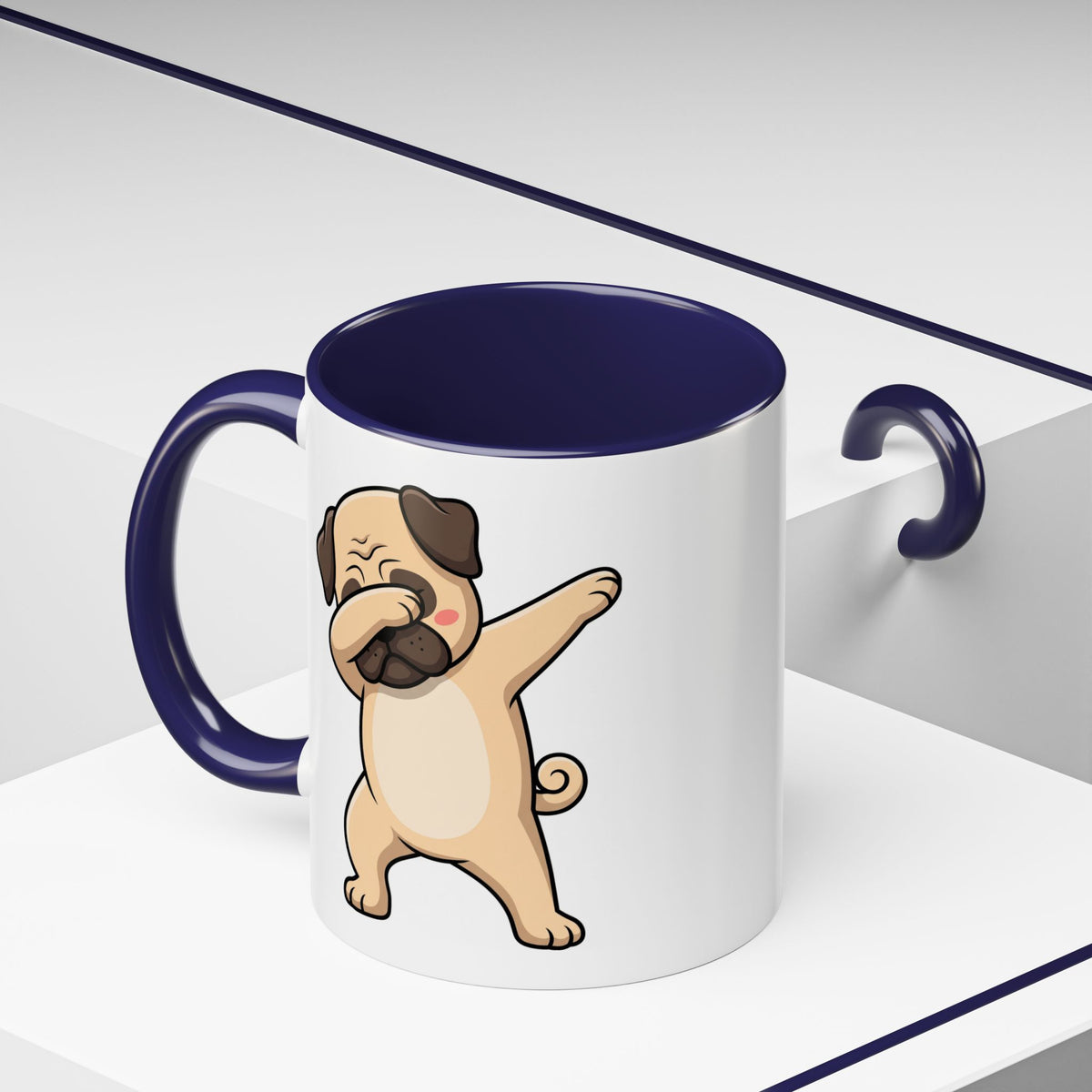 Dabbing Pug Coffee Mug — Cute Dog Accent Mug (11/15 oz)