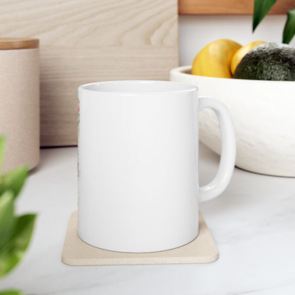 Graduation Mug - "She Did It!" Floral Celebration Ceramic Coffee Cup (11oz & 15oz)