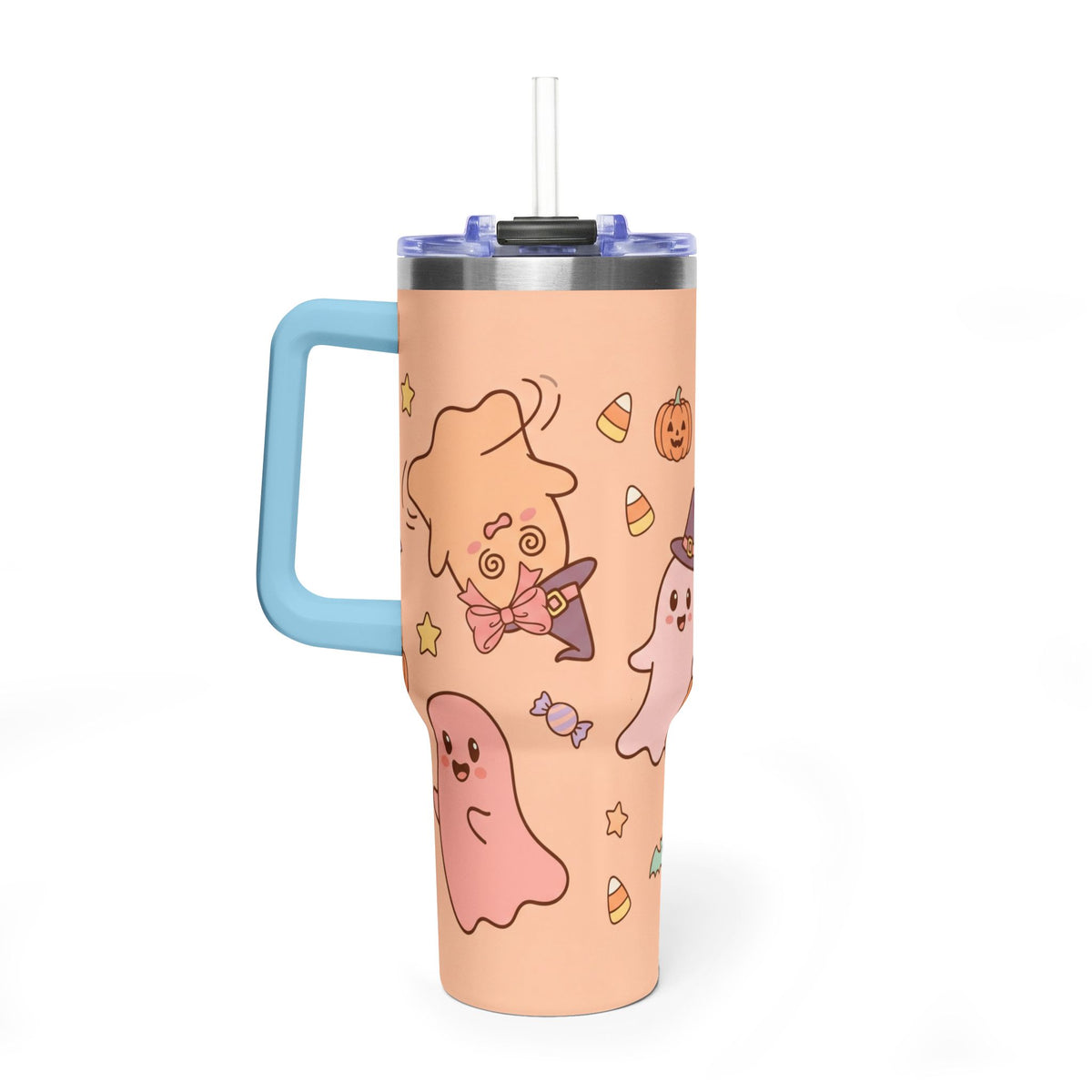 40oz Halloween Ghosts & Pumpkins Thermal Tumbler