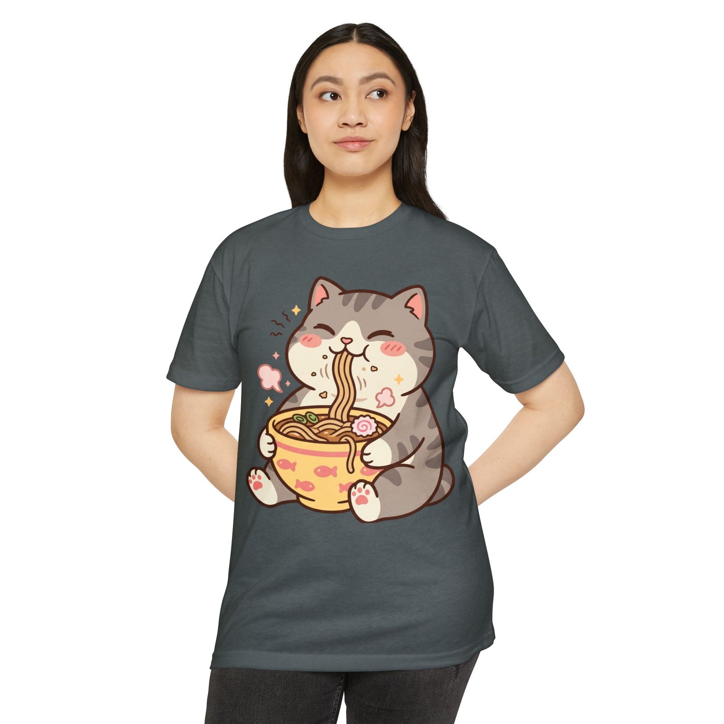 Cute Cat Eating Ramen T-Shirt