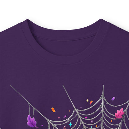 Halloween Pumpkin Spiderweb Long Sleeve Tee