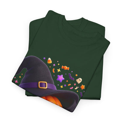 Pumpkin Witch T-Shirt — Cute Halloween Jack-o'-Lantern with Witch Hat