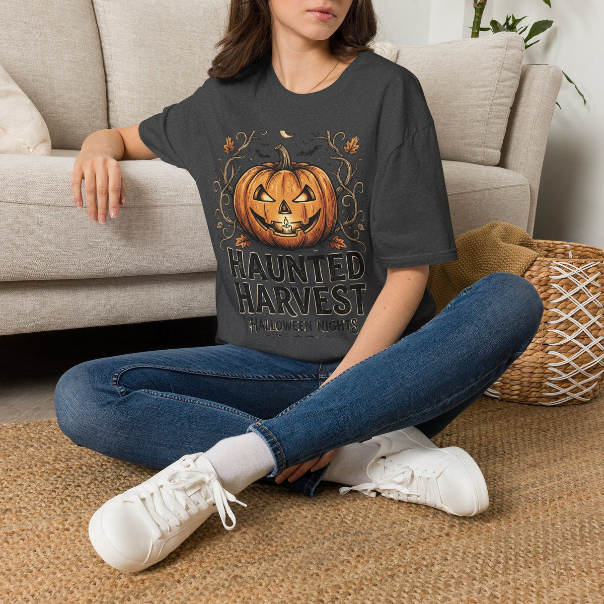 Halloween Pumpkin T-Shirt — Haunted Harvest "Halloween Nights" Graphic Tee