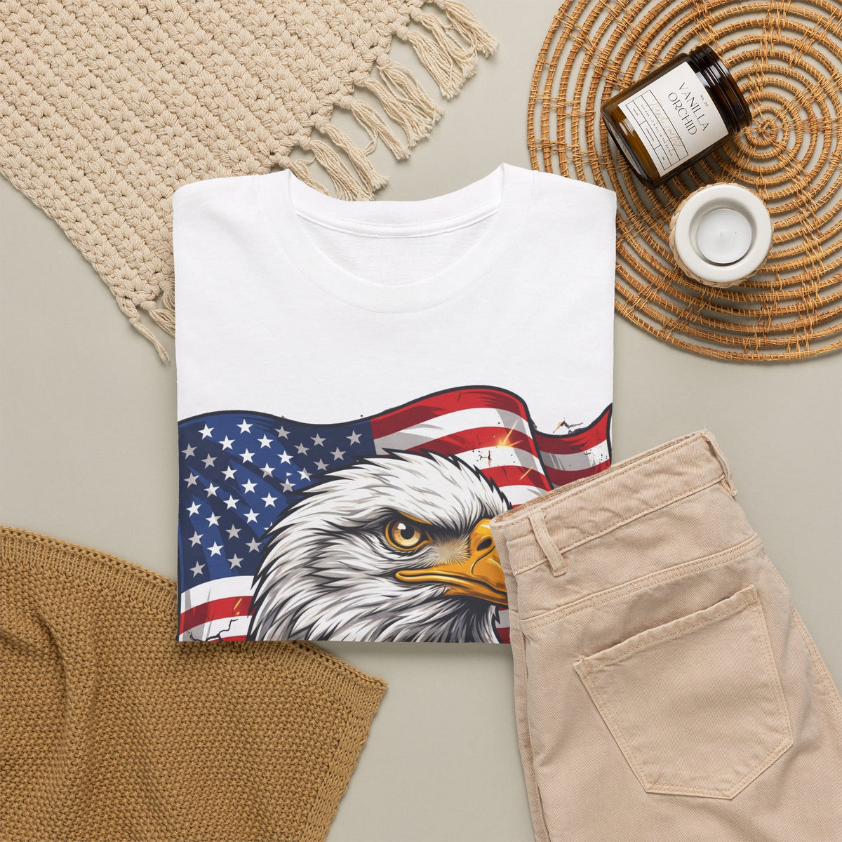 Patriotic Eagle T-Shirt – American Flag Bald Eagle Graphic Tee