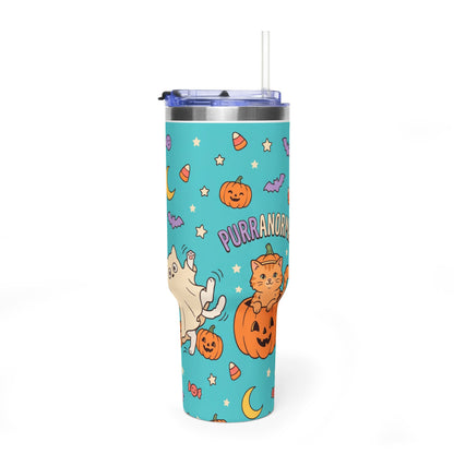 Purranormal Halloween Cat 40oz Thermal Tumbler