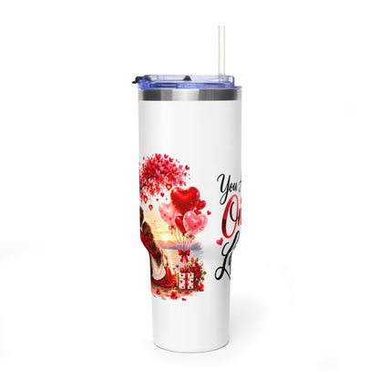 40oz Love-Themed Thermal Tumbler with Handle