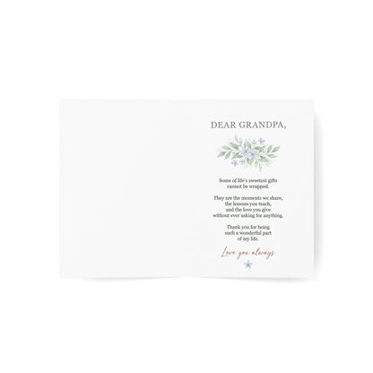 Grandpa Greeting Card – “Your Love Helps My Heart Grow” Floral Appreciation Card