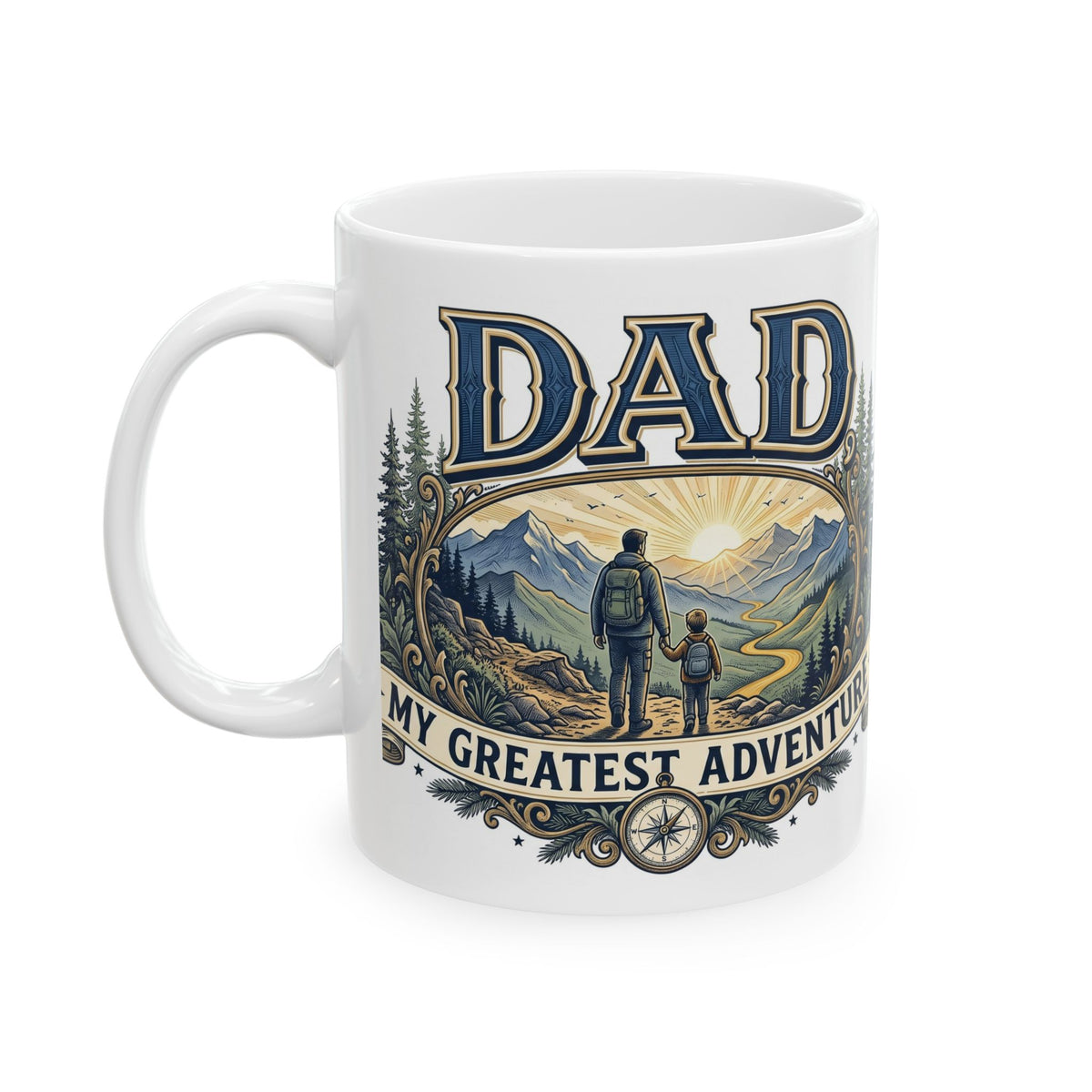 Adventure Awaits Mountain Forest Ceramic Mug