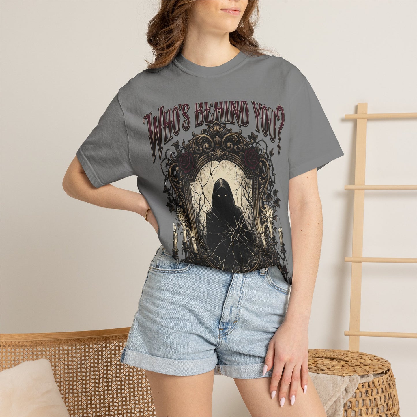 Who's Behind You? Gothic Grim Reaper T-Shirt