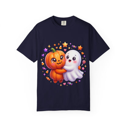 Halloween Pumpkin & Ghost T-Shirt — Cute Spooky Friends Graphic Tee