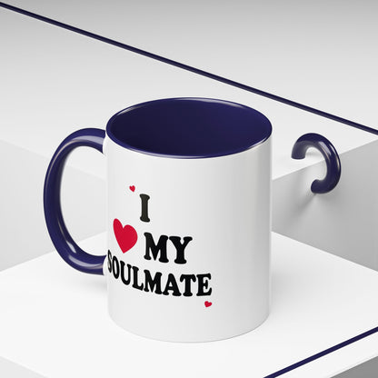I Love My Soulmate Accent Coffee Mug