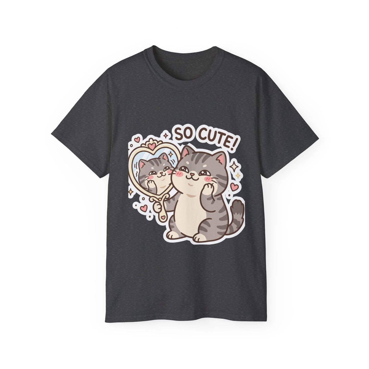 Cute Cat Mirror Tee - "So Cute!" Kawaii Cat T-Shirt