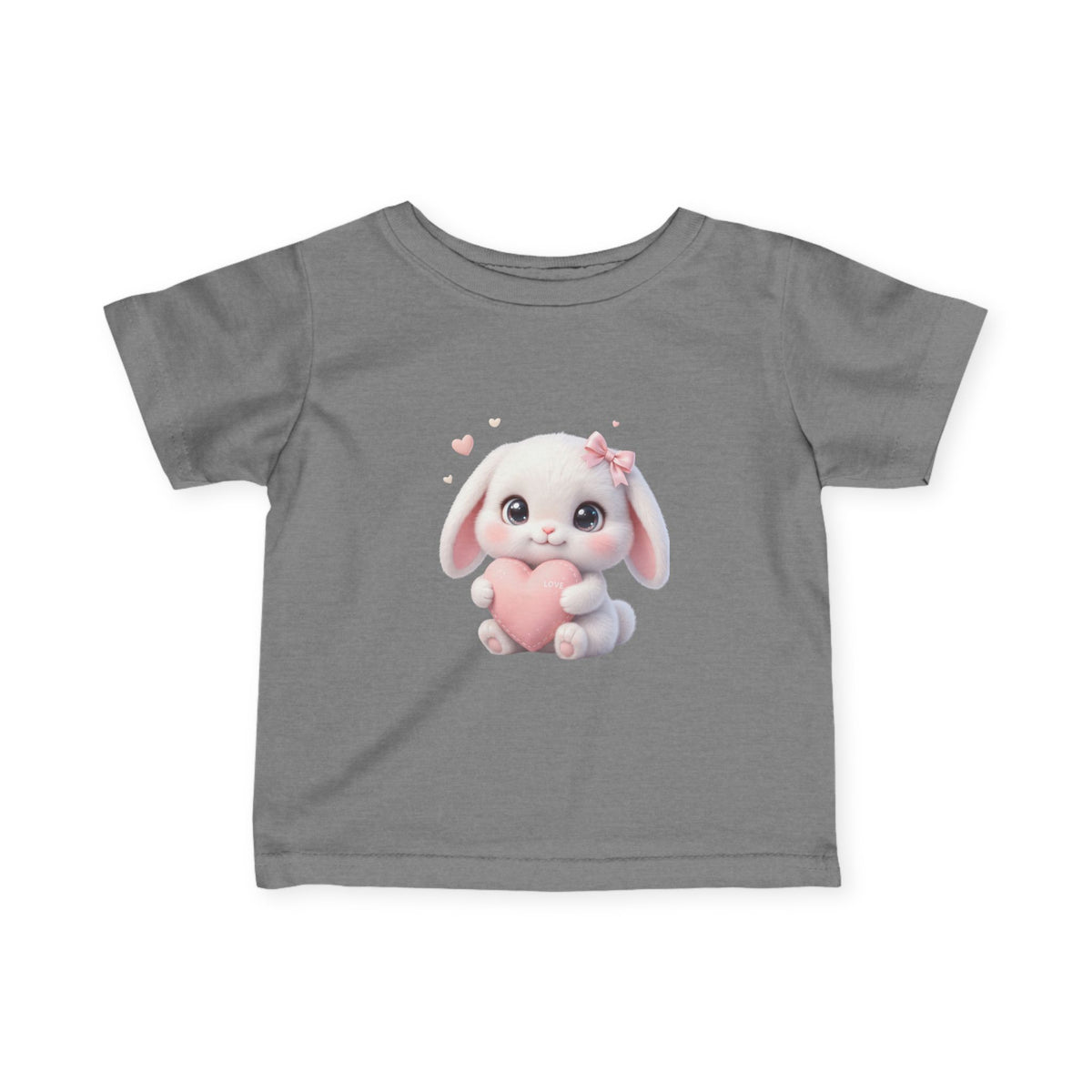 Infant Tee — Cute Bunny Holding Heart Baby Shirt (Easter, Newborn Gift)