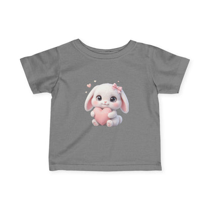 Infant Tee — Cute Bunny Holding Heart Baby Shirt (Easter, Newborn Gift)