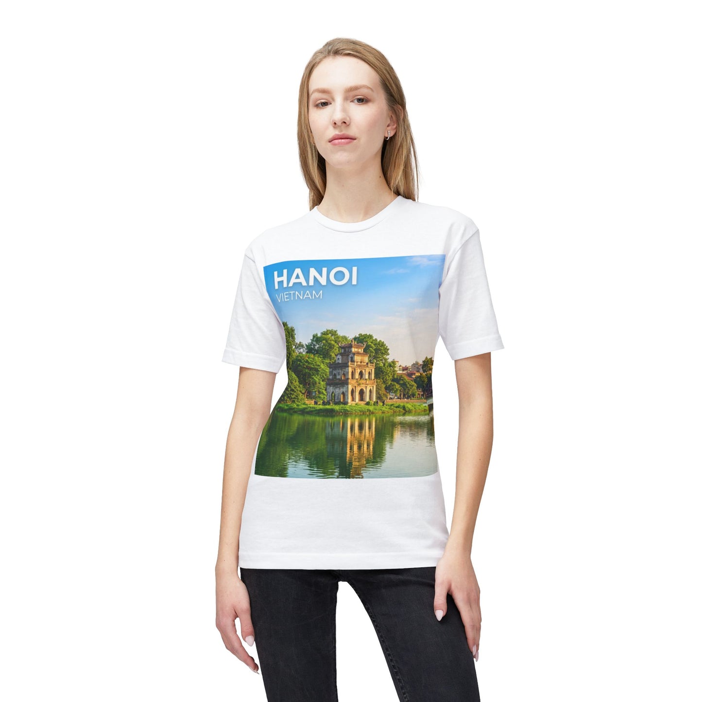Hanoi Vietnam Travel T-Shirt – Hoan Kiem Lake Temple Photo Tee