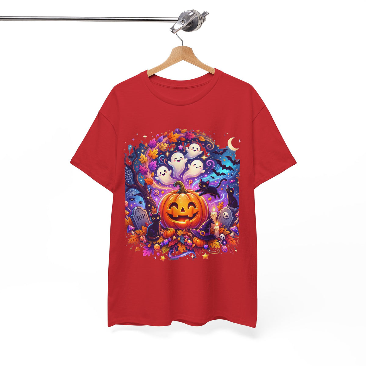 Halloween Pumpkin & Ghosts T-Shirt — Cute Spooky Jack-O'-Lantern Tee
