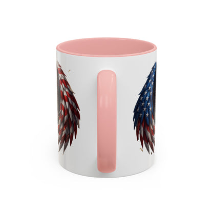 American Flag Eagle Coffee Mug – Patriotic Bald Eagle Accent Mug (11/15 oz)