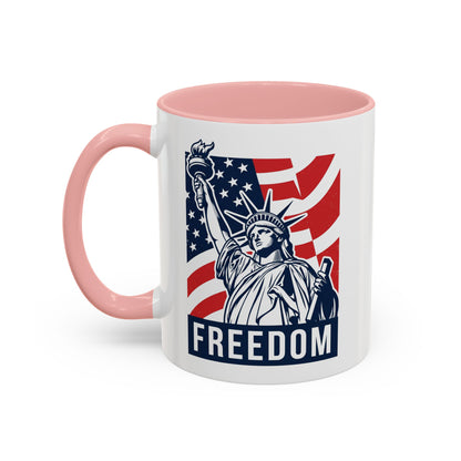 Freedom Statue Accent Coffee Mug — Patriotic Liberty 11/15oz