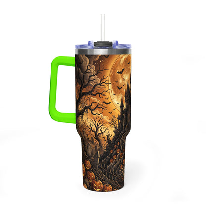 40oz Gothic Haunted Castle Halloween Tumbler