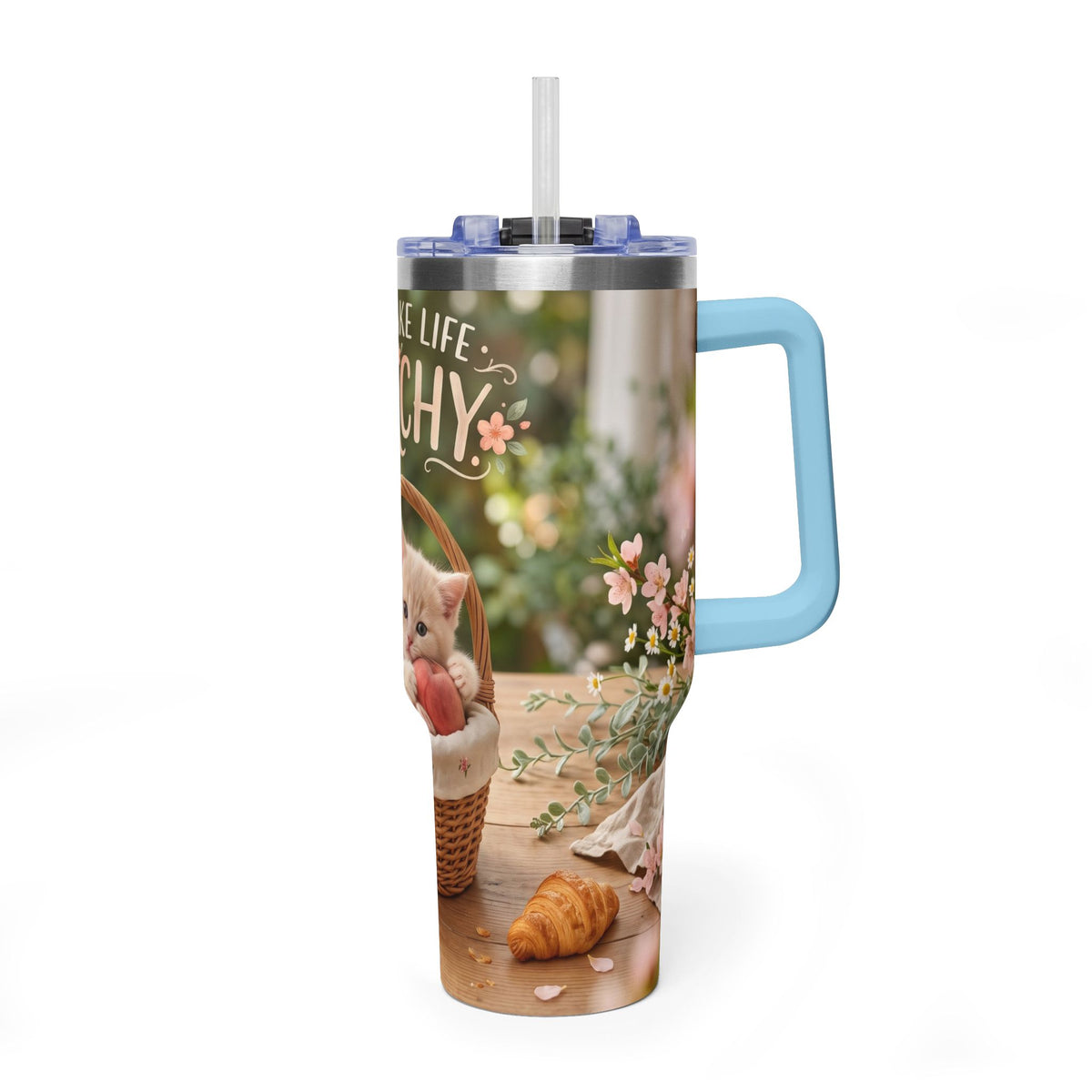 You Make Life Peachy Cat Ice Cream 40oz Tumbler