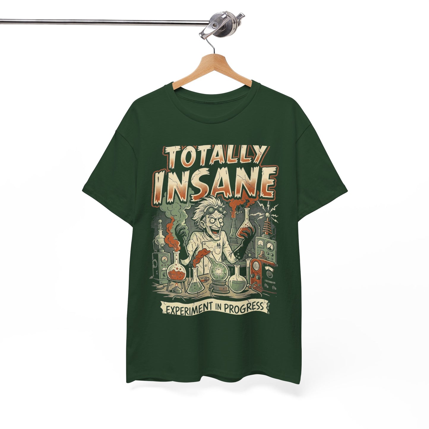 Totally Insane Graphic Tee — Retro Mad Scientist Horror Shirt