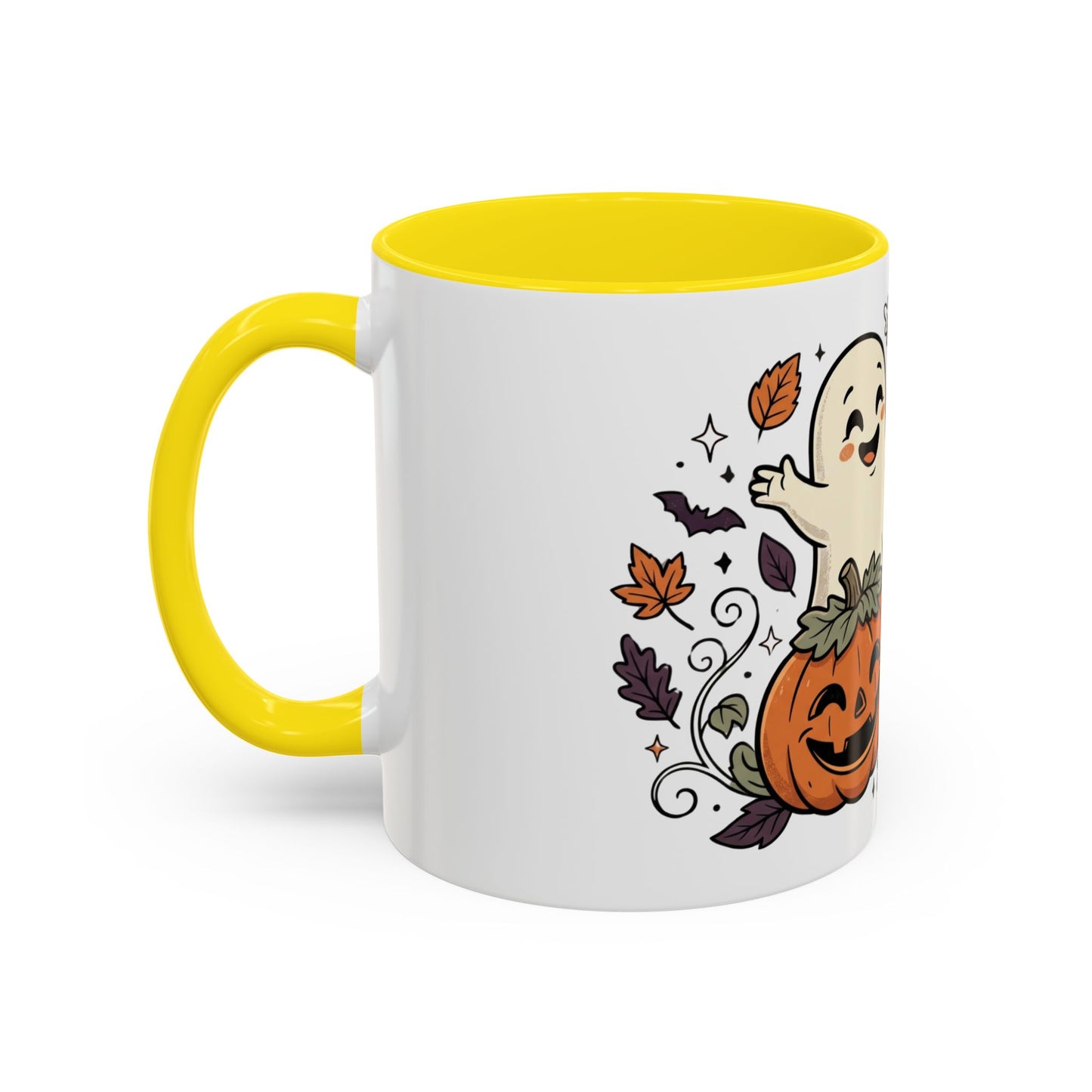 Halloween Ghosts & Pumpkins Coffee Mug — Cute Spooky Accent Mug (11/15oz)
