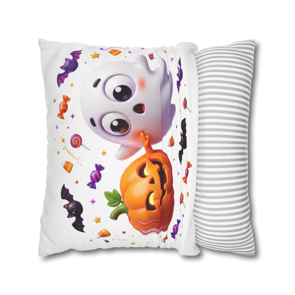 Halloween Ghost & Pumpkin Throw Pillowcase - Cute Spooky Decor