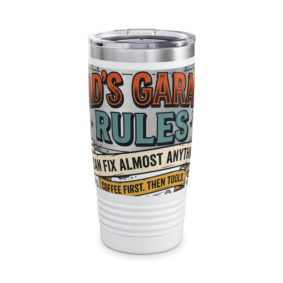 20oz Tumbler – Dad’s Garage Rules Coffee Travel Cup