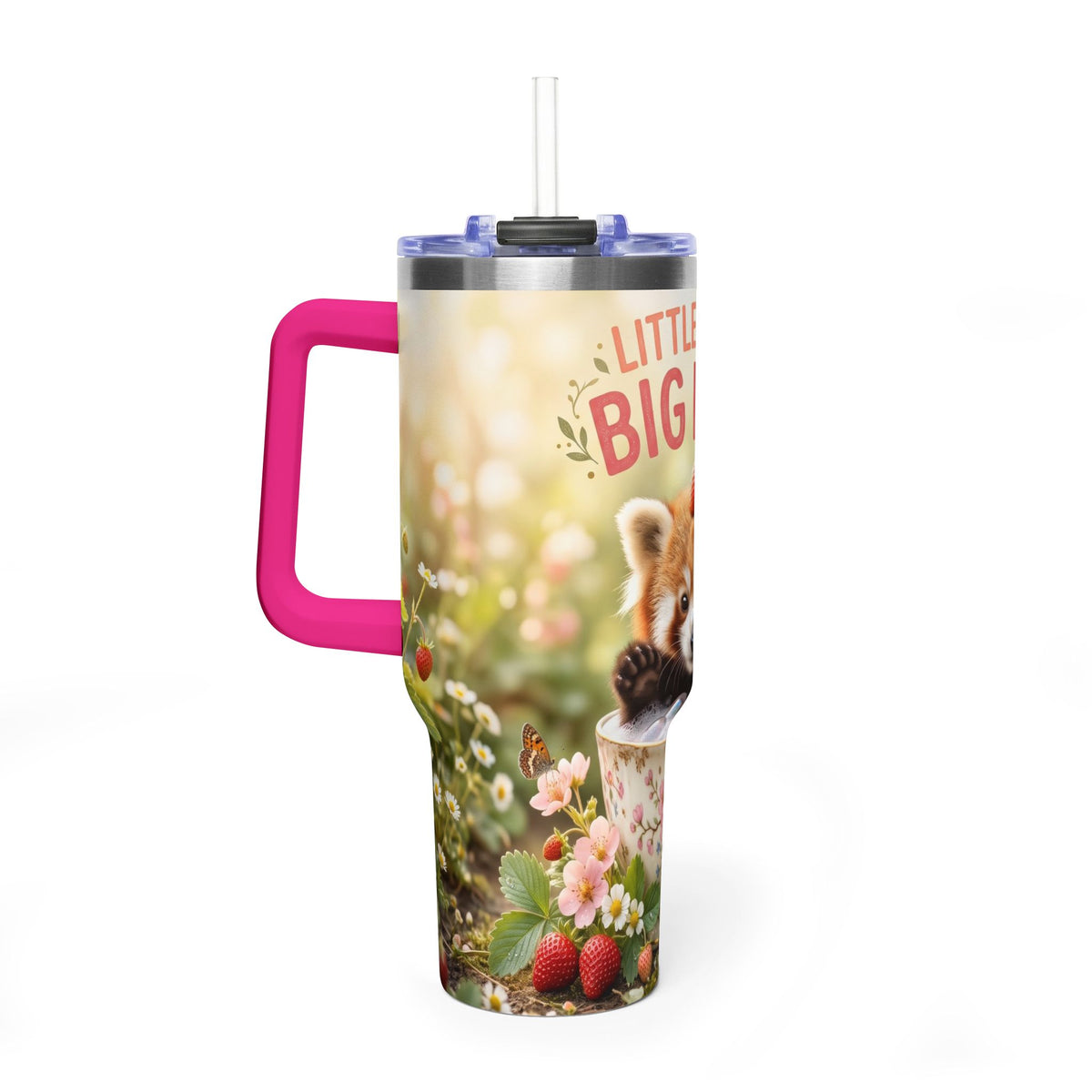 Little Paws Big Love Red Panda 40oz Vacuum Thermal Tumbler