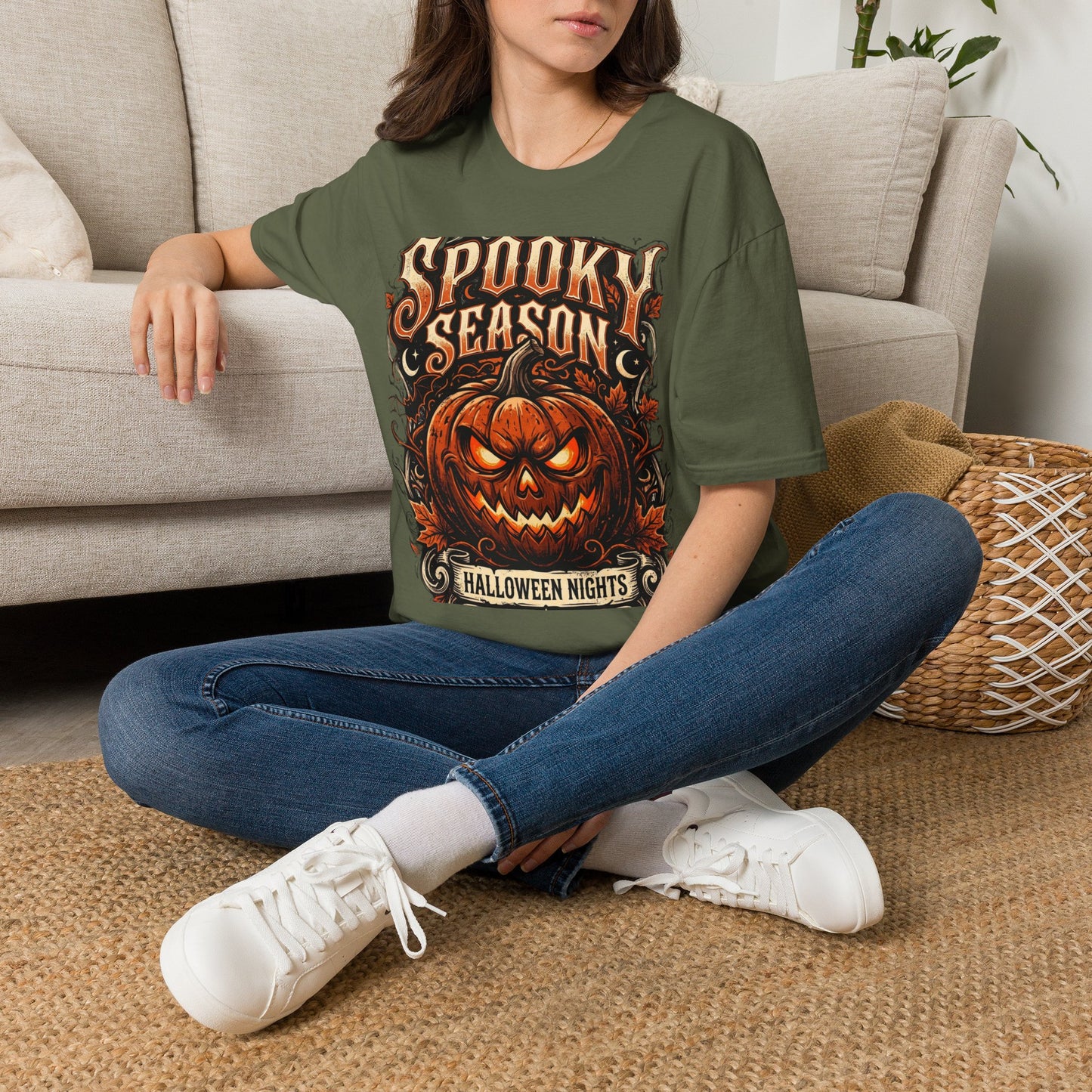 Spooky Season T-Shirt — Vintage Jack-O'-Lantern Halloween Tee