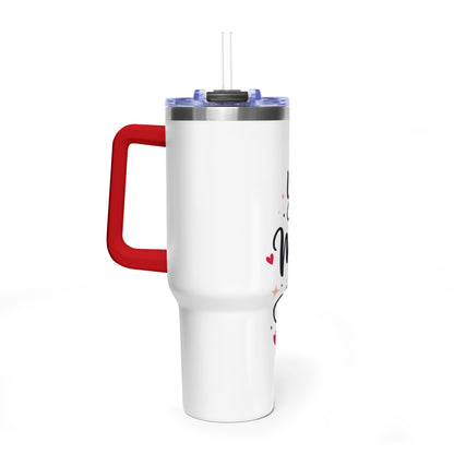 40oz Love-Themed Thermal Tumbler with Handle