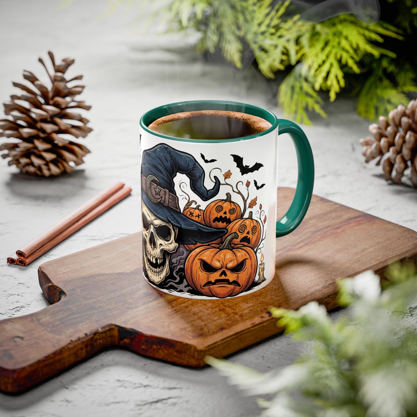Halloween Skull & Jack-o'-Lantern Mug (11oz/15oz)