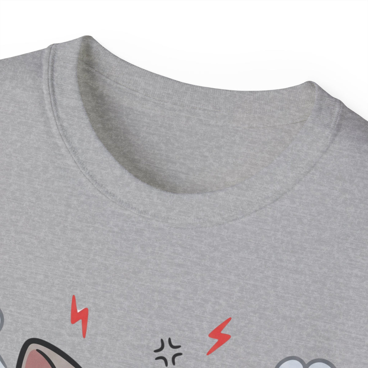 Angry Cute Cat T-Shirt — Cartoon Grumpy Kitty Graphic Tee