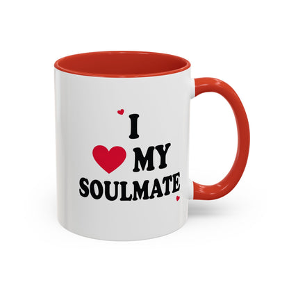 I Love My Soulmate Accent Coffee Mug