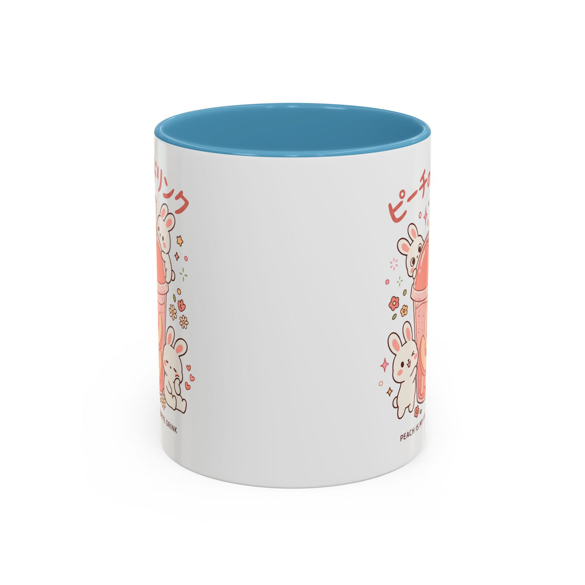 Peach Drink Bunny Mug — Cute Kawaii Coffee Tea Cup (11/15oz)
