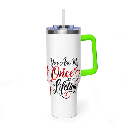 40oz Love-Themed Thermal Tumbler with Handle