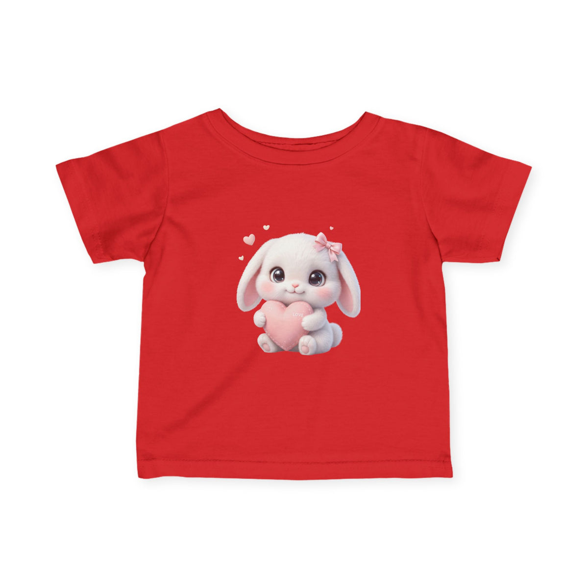 Infant Tee — Cute Bunny Holding Heart Baby Shirt (Easter, Newborn Gift)