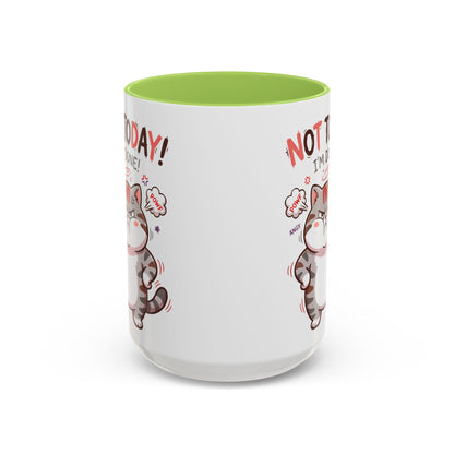 Funny Cat Mug - "Not Today! I'm Done" Accent Coffee Mug (11/15oz)