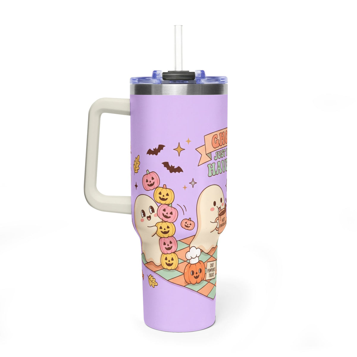 40oz Tumbler – “Ghouls Just Wanna Have Fun” Halloween Ghosts & Pumpkins