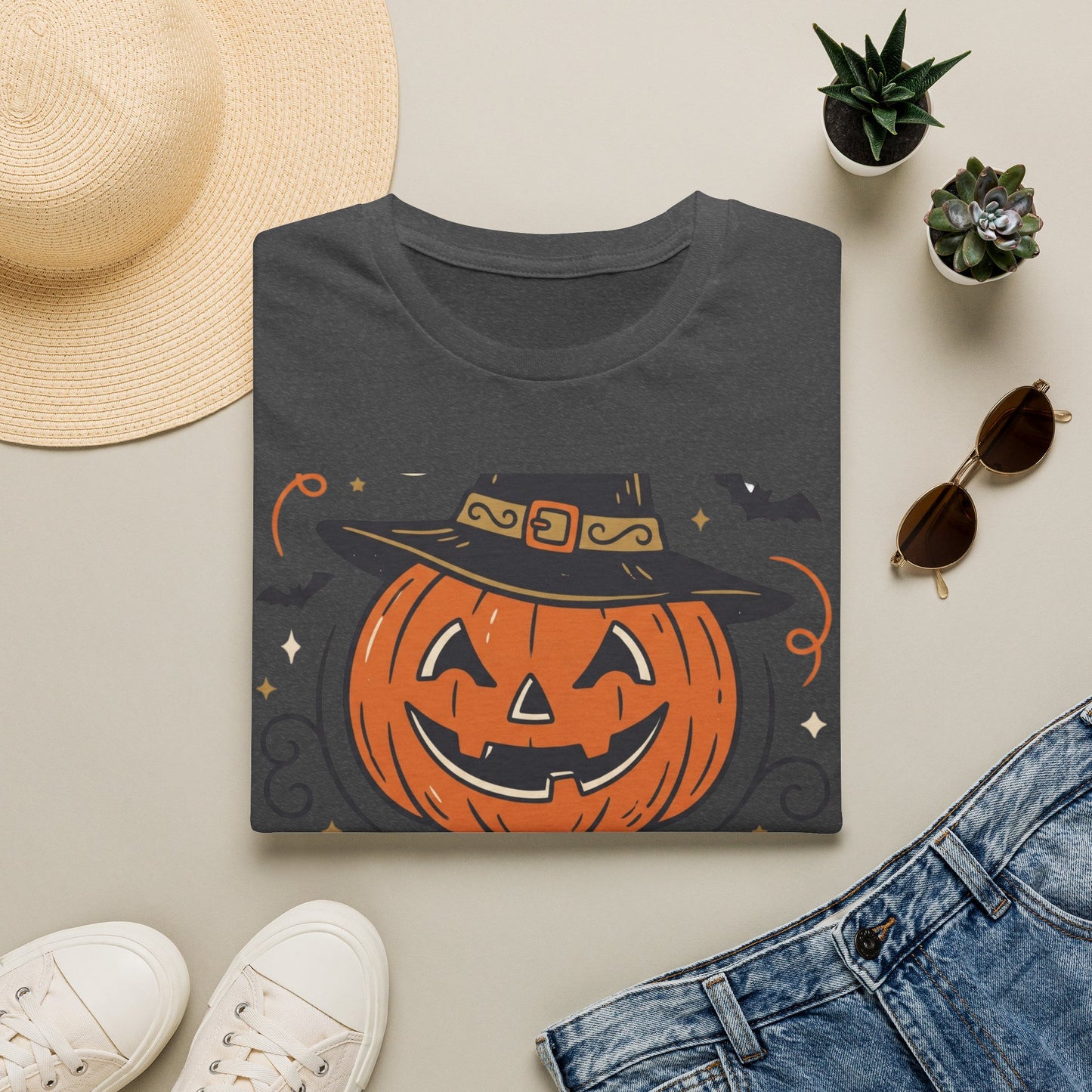 Spooky Season Pumpkin Tee — Jack-O'-Lantern Graphic Halloween T-Shirt