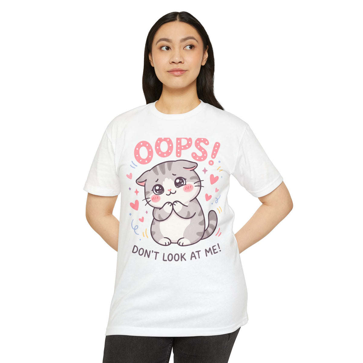 Oops! Cute Kitty Graphic T-Shirt — Adorable Cat Tee for Cat Lovers