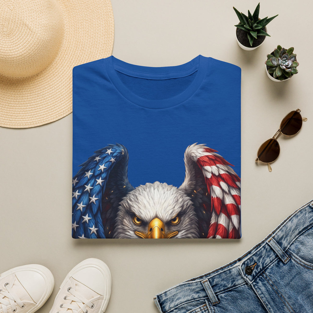 Patriotic Eagle T-Shirt — American Flag Wings Graphic