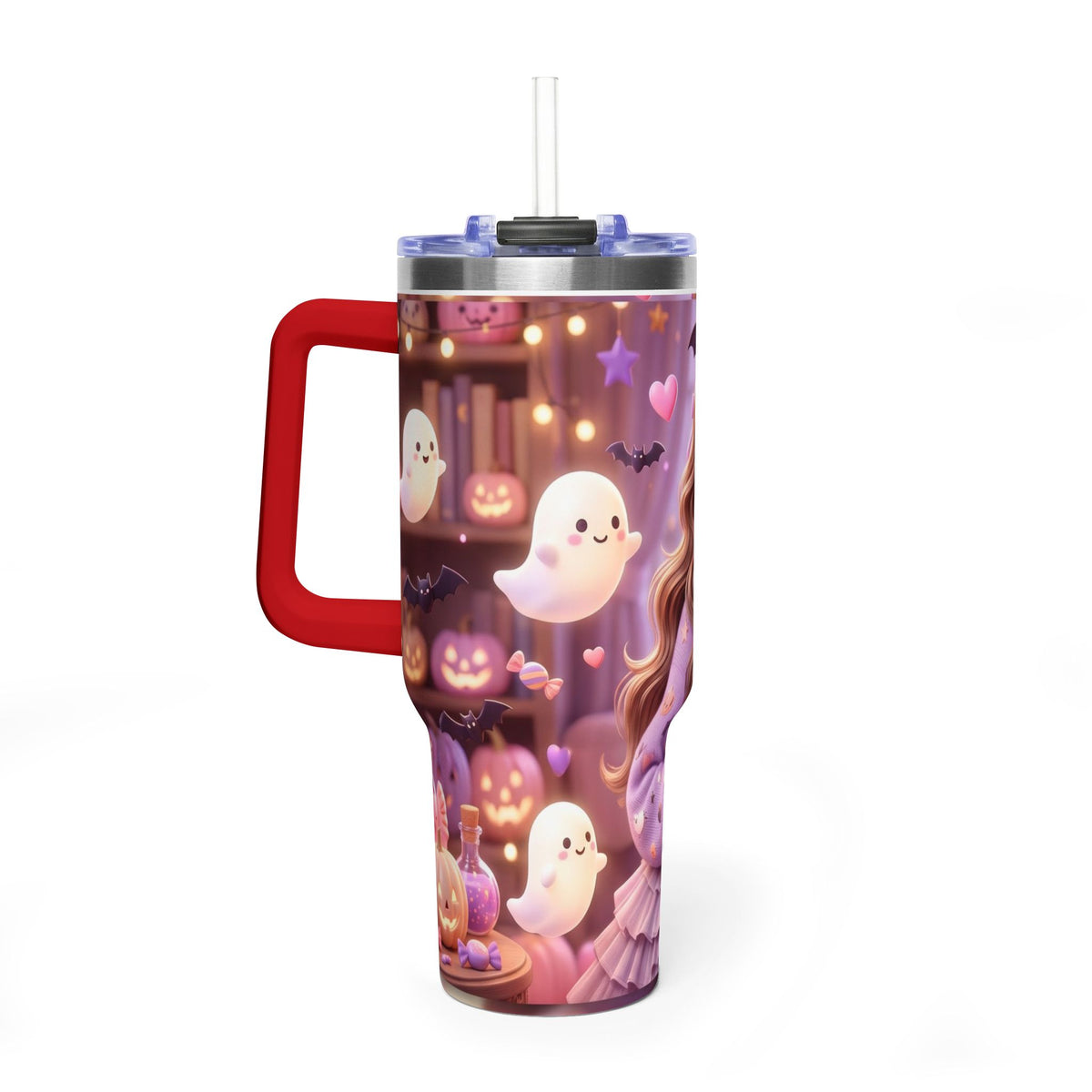40oz Halloween Girl Ghosts Vacuum Thermal Tumbler