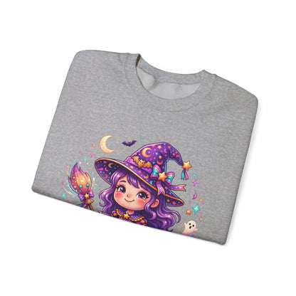 Cute Halloween Witch Sweatshirt — Kawaii Pumpkin Magic Crewneck