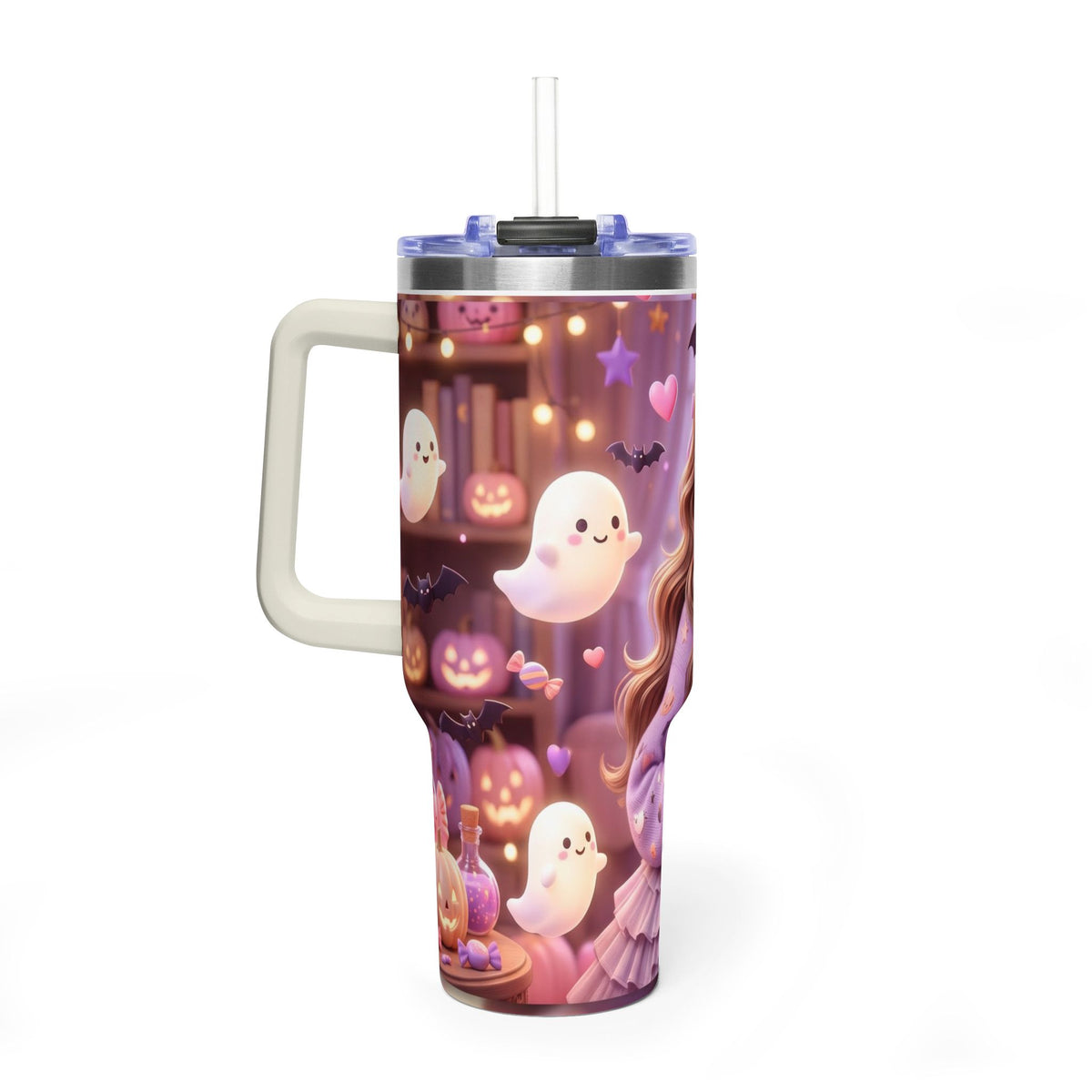 40oz Halloween Girl Ghosts Vacuum Thermal Tumbler