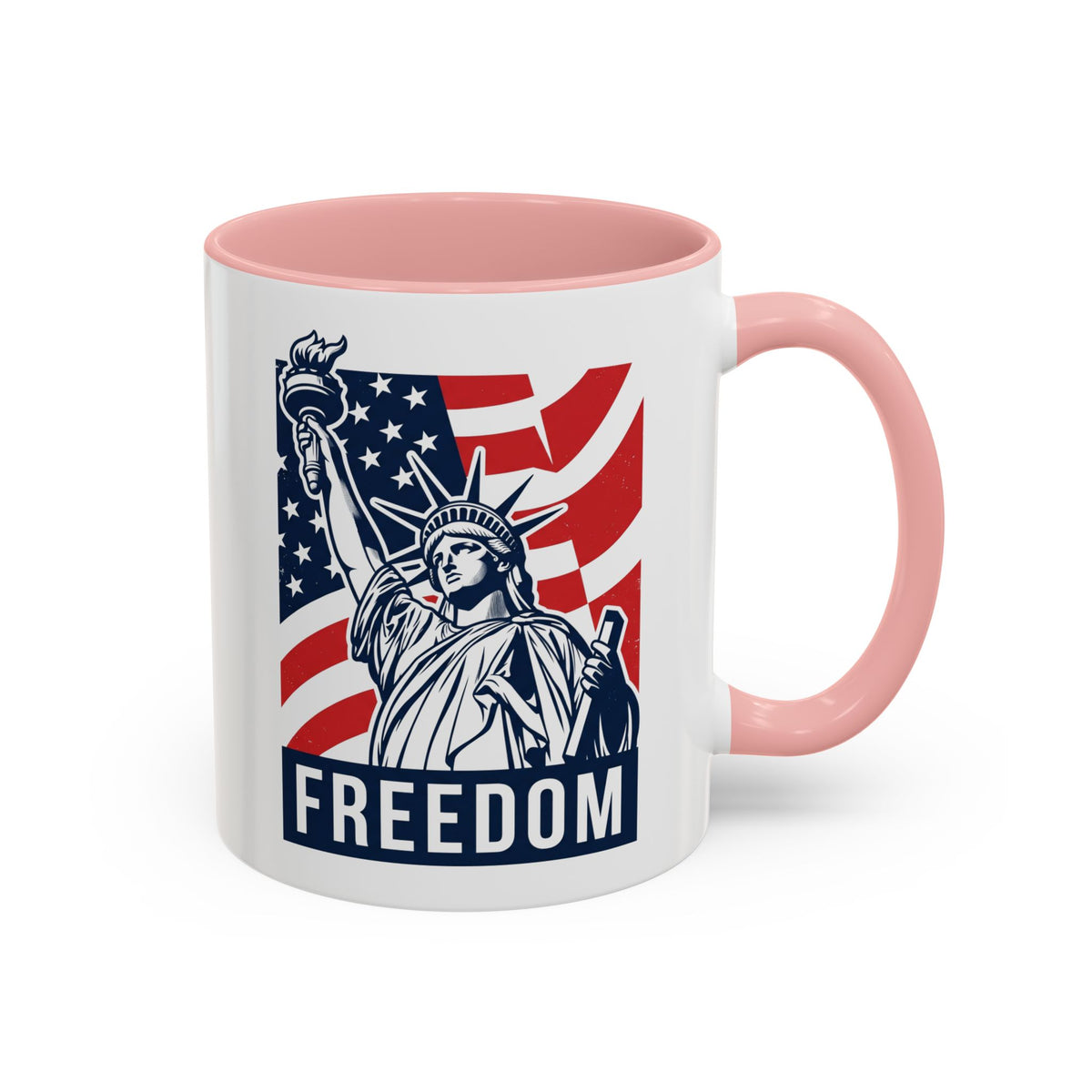 Freedom Statue Accent Coffee Mug — Patriotic Liberty 11/15oz